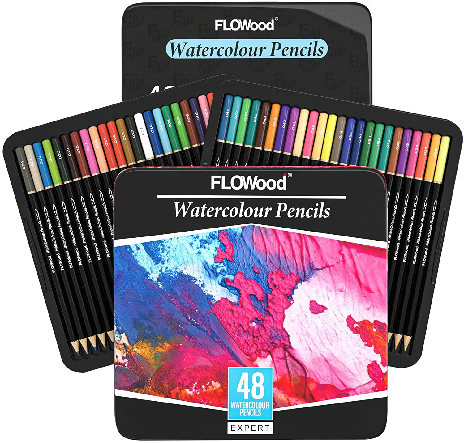 Lowest Price: 48 Watercolor Pencils Set, FLOWood Art